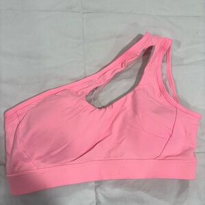 One-Shoulder Pink Sports Bra